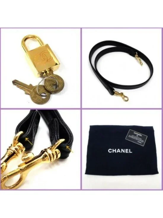 Chanel Vanity 2-Way Bag Caviar Leather Black Gold 7 Digits - Picture 10 of 10